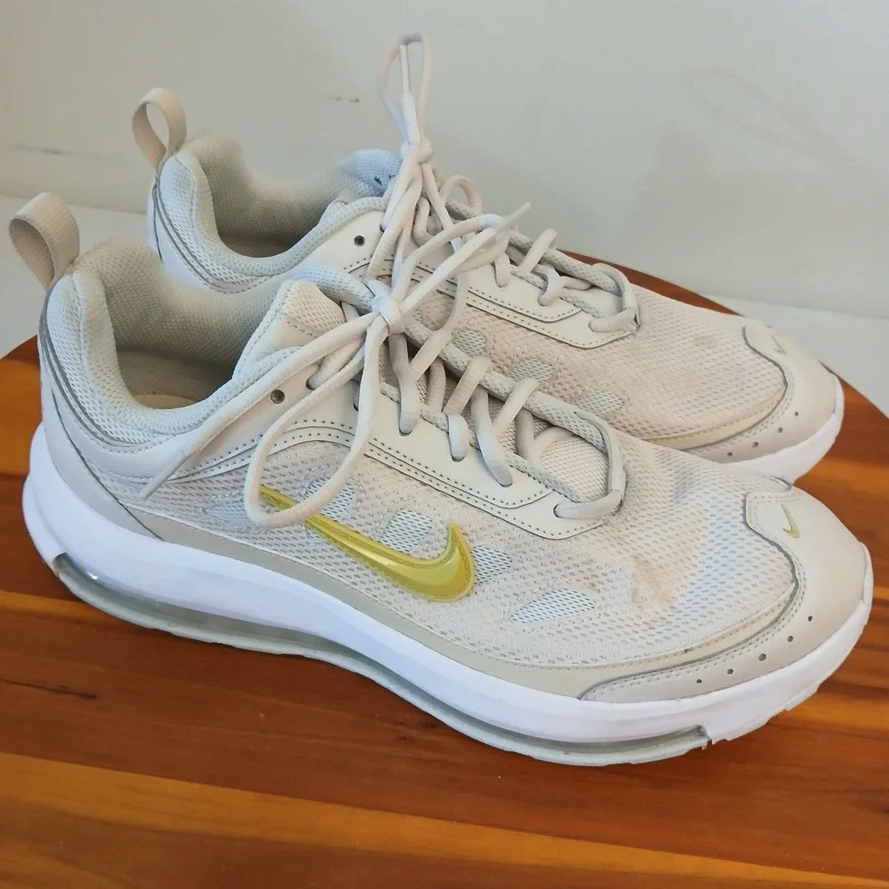 Nike Air Max AP Women 11 Sail Gold Low Top Athletic Shoes Sneakers CU4870-110